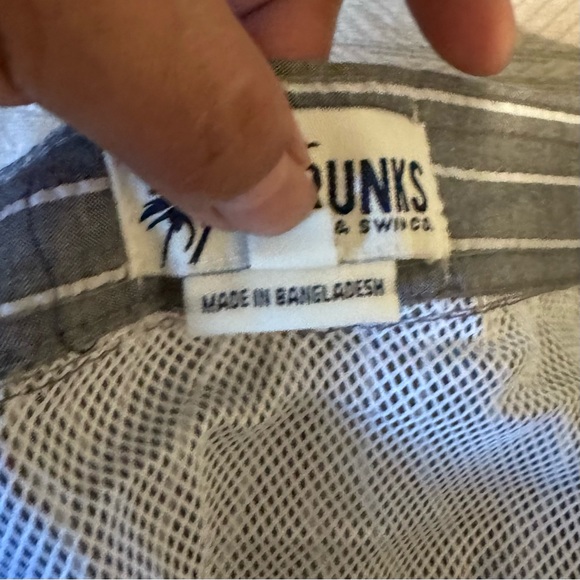 Trunks Surf & Swim Co. NWT Swim Trunks Gray and White Pinstriped Seersucker XXL - Picture 5 of 14